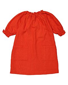 Bonton Girls Rouge Tigre Puff Sleeves Dress