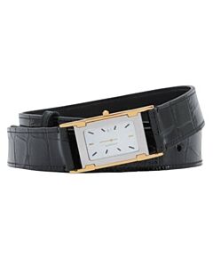Burberry Black Faux Watch Detail Leather Belt