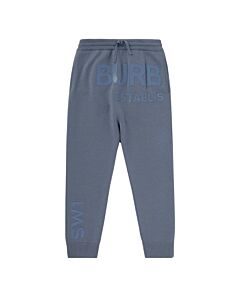 Burberry Boys Shale Blue Horseferry Print Clarise Track Pants, Size 4Y