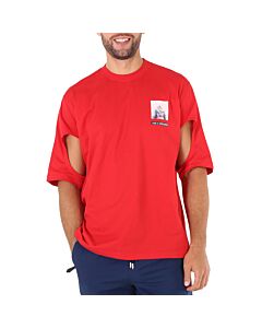 Burberry Bright Red Gorilla Print Cotton T-shirt