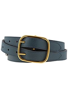 Burberry Double-strap Leather Belt In Dark Cyan And Dusty Rose