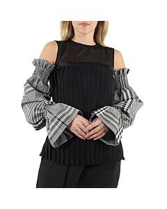Burberry Gingham Check Technical Puff Sleeves