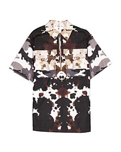 Burberry Honey Camouflage Print Short-Sleeve Shirt