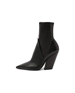 Burberry Ladies Black Rose 100 Leather Ankle Boots