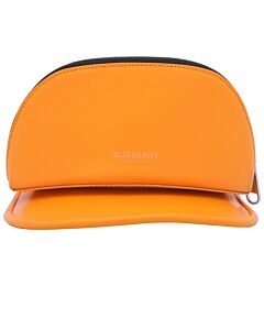 Burberry Ladies Bright Orange Zipped-Pouch Visor Hat