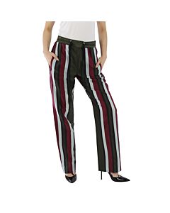 Burberry Ladies Cotton Silk Striped Tailored Track Pants