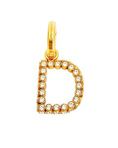 Burberry Ladies Gold D Crystal-embellished Letter Charm