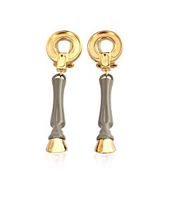 Burberry Ladies Gold-plated And Resin Hoof Drop Earrings