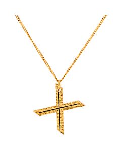 Burberry Ladies Light Gold Alphabet X Charm Gold-plated Necklace