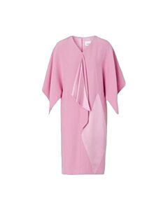 Burberry Ladies Primrose Pink Cape Sleeve Silk Dress