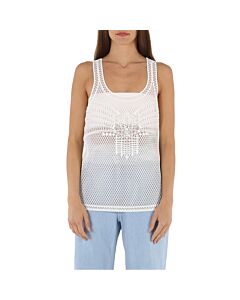 Burberry Ladies Silicone Lace Tank Top In White, Size X-small