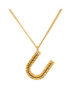 Burberry Ladies U Alphabet Charm Gold-plated Necklace