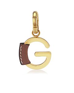 Burberry Leather-Wrapped G Alphabet Charm in Light Gold/Tan