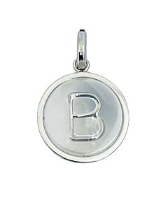 Burberry Marbled Resin ‘B' Alphabet Charm In Palladium/Mother-Of-Pearl