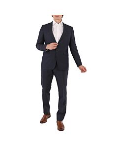 Burberry Men's Carbon Blue Pattern Slim-Fit Two-Piece Wool Suit