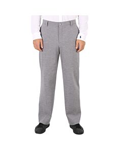 Burberry Men's Cloud Grey Wool Jersey Wide-leg Tailored Trousers, Brand Size 52  (Waist Size 35.8")