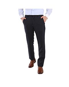 Burberry Men's Pinstriped Tailored Wool Trousers