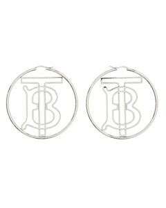 Burberry Palladio Monogram Motif Hoop Earrings