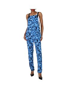 Burberry Ripple-Print Jumpsuit In Ink Blue