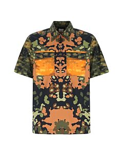 Burberry Santon Camouflage Printed Cotton Shirt, Size XXX-Small
