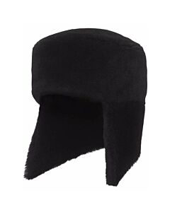 Burberry Shearling Trapper Hat In Black