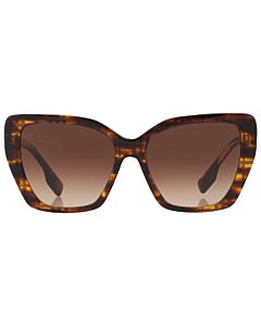 Burberry Tamsin 55 mm Top Check/Striped Brown Sunglasses