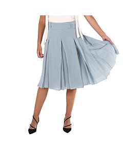 Burberry Waist Pleated Georgette Skirt