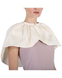 Burberry White Wreningham Cropped Cotton And Silk Cape