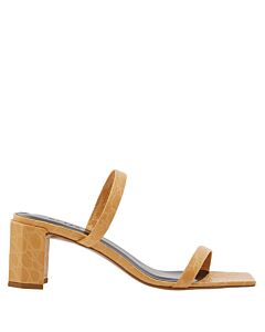 By Far Ladies Tanya Croc-Embossed Leather Slide Sandals