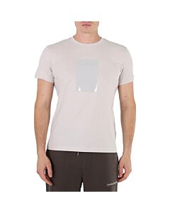 Calvin Klein Men's Stratus Grey Logo Box Print Cotton T-shirt