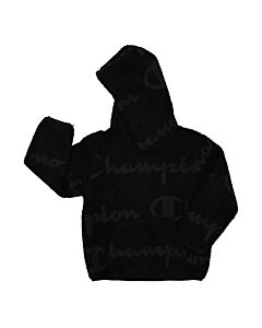 Champion Boys Black Micro Fleece Logo Hoodie