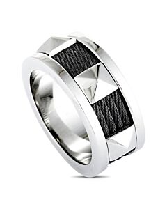 Charriol Forever Stainless Steel and Black PVD Cable Band Ring
