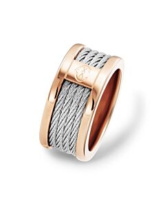 Charriol Forever Stainless Steel PVD Rose Gold Cable Ring