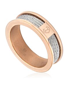 Charriol Forever Thin Rose Gold PVD Steel Cable Ring