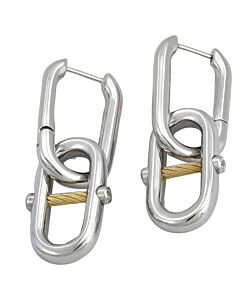 Charriol St. Tropez Mariner Stainless Steel Yellow Gold PVD Chain Link Earrings