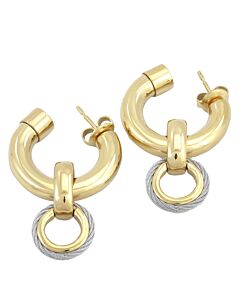 Charriol St. Tropez Mariner Yellow Gold PVD Steel Cable Earrings