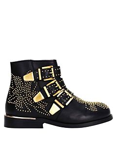 Chloe Girls Black Studded Leather Ankle Suzanna Boots