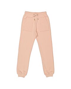 Chloe Girls Washed Pink Cotton Scallop Embroidery Joggers