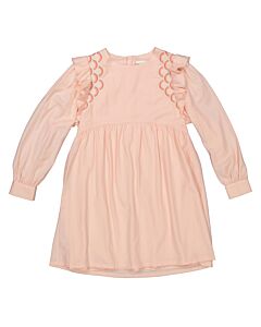 Chloe Girls Washed Pink Embroidered-Scallop Ceremony Midi Dress