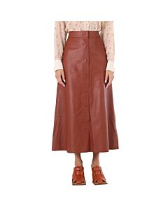 Chloe Ladies Intense Brown A-Line Mid-Length Skirt, Brand Size 40 (US Size 8)