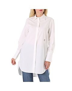 Chloe Ladies White Poplin Long-cut Shirt, Brand Size 34 (US Size 0)