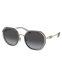 Coach 54 mm Transparent Grey/Shiny Light Gold Sunglasses
