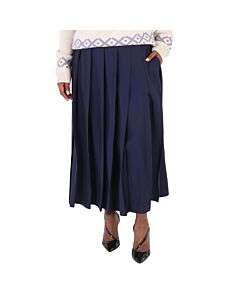Comme-Des-Garcons-Blue-Wool-Pleated-Skirt,-Brand-Size-Large