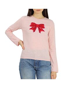 Comme Des Garcons Girl Long Sleeve Bow Embroidered Sweater