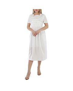 Comme Des Garcons Girl White Ruffled Cotton-poplin Dress
