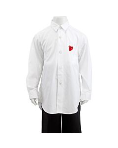 Comme Des Garcons Kids Long-sleeve Heart Patch Cotton Shirt