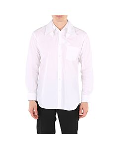 Comme Des Garcons Long Sleeve Double Collar Shirt In White