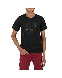 Comme Des Garcons Men's Black Cotton Jersey Nike Freedom T-shirt