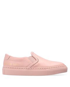 Common Projects Kids Pink Leather Slip On Sneakers