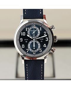 Complications Chronograph Calfskin Sunburst Blue-Gray Dial Watch